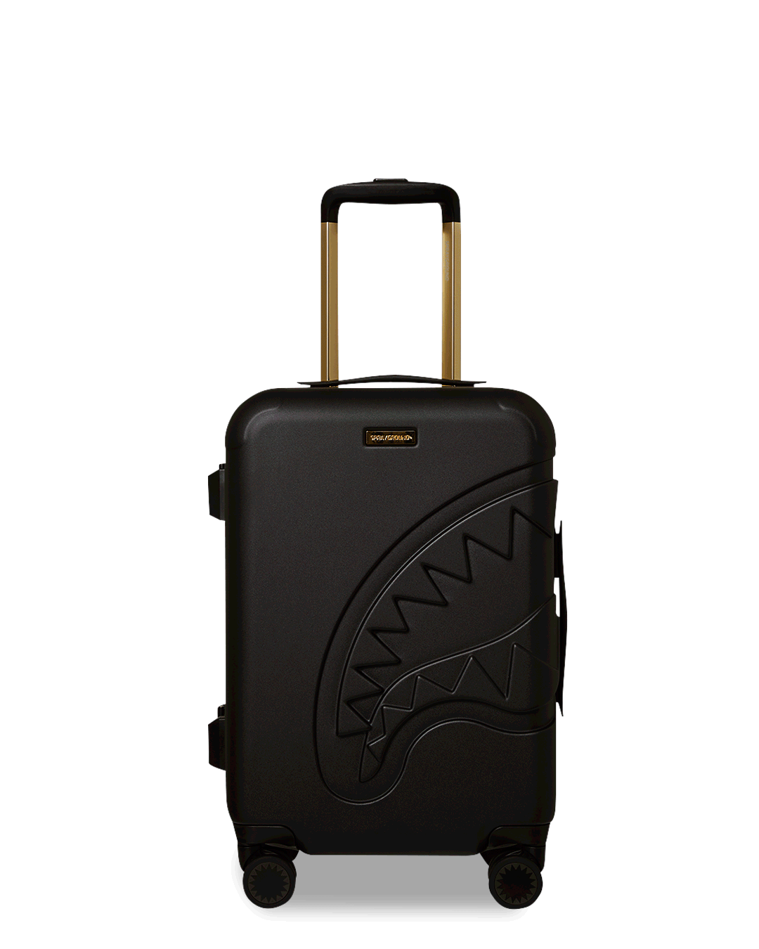 REALITY CHECK SHARKNAUTICS HARDSHELL CARRY-ON JETBLACK LUGGAGE (GOLD HARDWARE)
