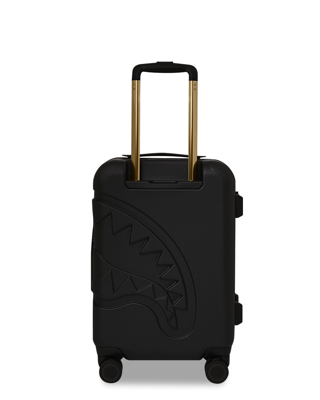 REALITY CHECK SHARKNAUTICS HARDSHELL CARRY-ON JETBLACK LUGGAGE (GOLD HARDWARE)