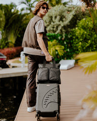 REALITY CHECK SHARKNAUTICS HARDSHELL CARRY-ON JETBLACK LUGGAGE (GOLD HARDWARE)