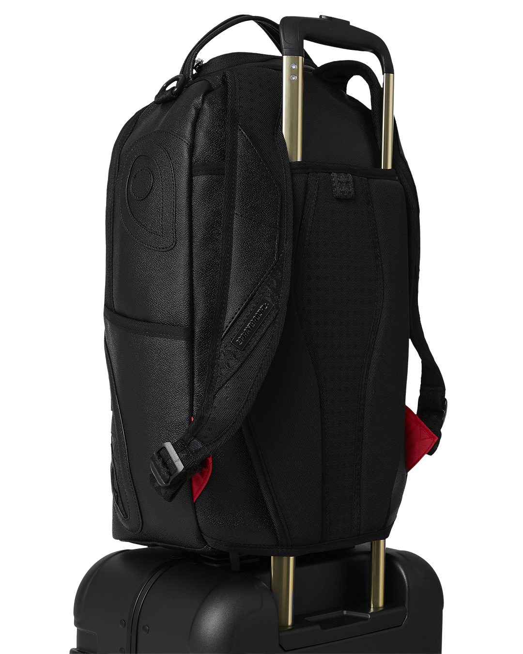 REALITY CHECK SHARKNAUTICS HARDSHELL CARRY-ON JETBLACK LUGGAGE (GOLD HARDWARE)